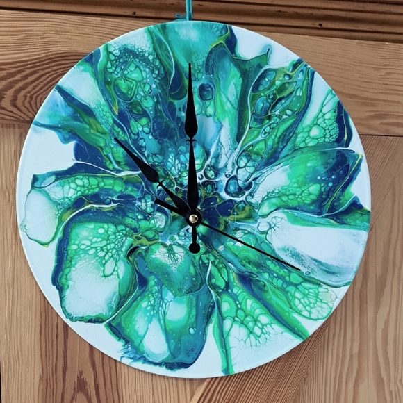 Artisan Other - Hand Crafted Abstract Floral Bloom Wall Clock